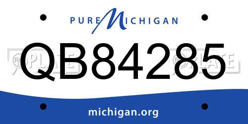 QB84285 Michigan License Plate