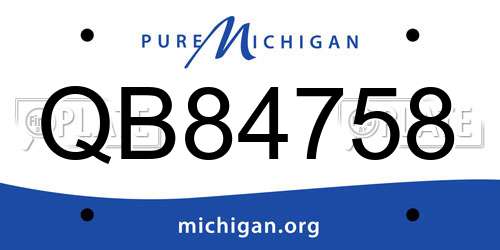 QB84758 Michigan License Plate