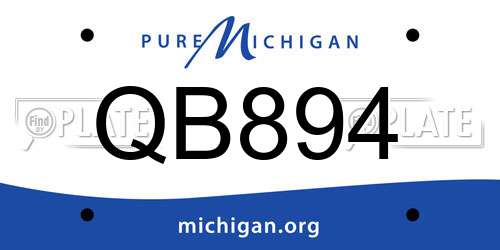 QB894 Michigan License Plate