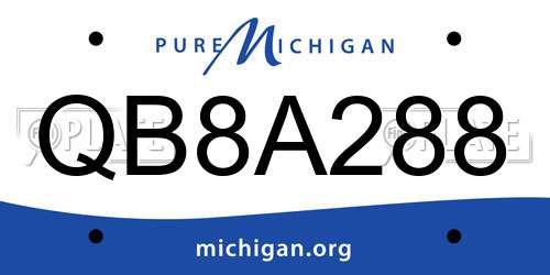 QB8A288 Michigan License Plate
