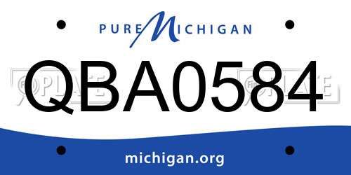 QBA0584 Michigan License Plate