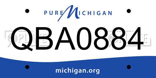 QBA0884 Michigan License Plate