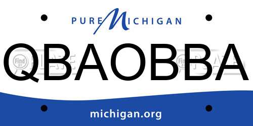 QBAOBBA Michigan License Plate