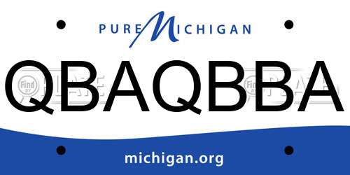 QBAQBBA Michigan License Plate