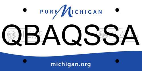 QBAQSSA Michigan License Plate
