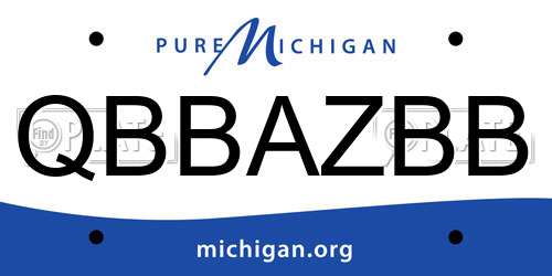 QBBAZBB Michigan License Plate
