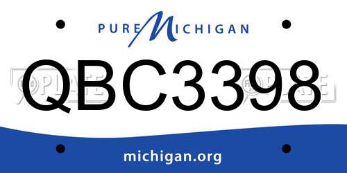 QBC3398 Michigan License Plate