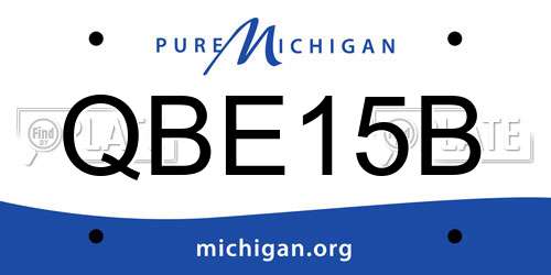 QBE15B Michigan License Plate