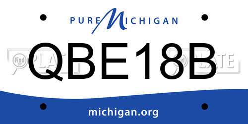 QBE18B Michigan License Plate