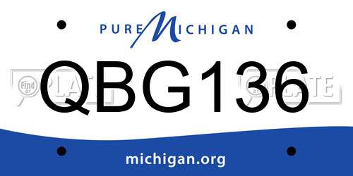 QBG136 Michigan License Plate