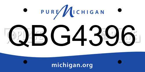 QBG4396 Michigan License Plate