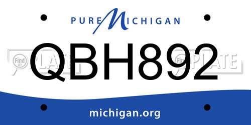 QBH892 Michigan License Plate