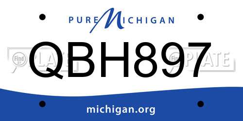 QBH897 Michigan License Plate