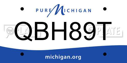 QBH89T Michigan License Plate