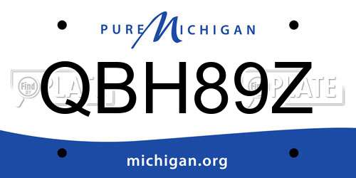 QBH89Z Michigan License Plate