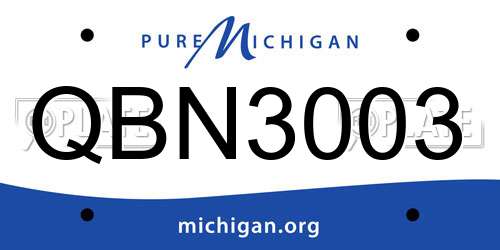 QBN3003 Michigan License Plate