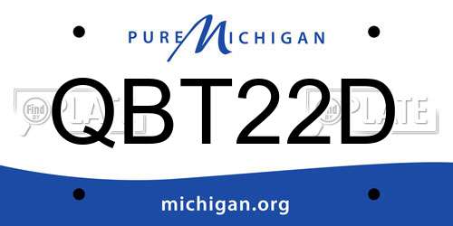 QBT22D Michigan License Plate