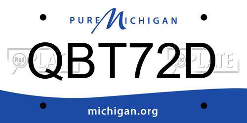 QBT72D Michigan License Plate