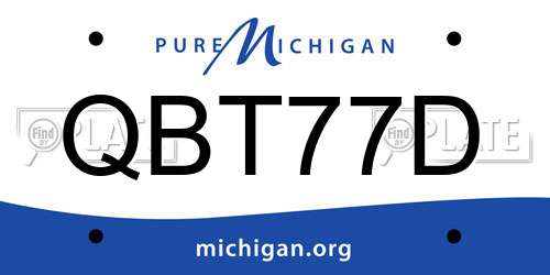QBT77D Michigan License Plate