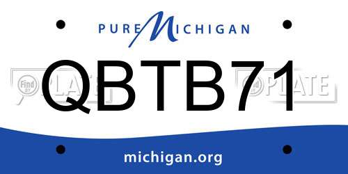 QBTB71 Michigan License Plate