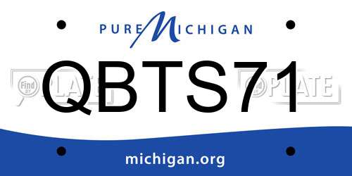 QBTS71 Michigan License Plate
