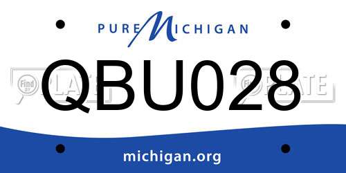 QBU028 Michigan License Plate