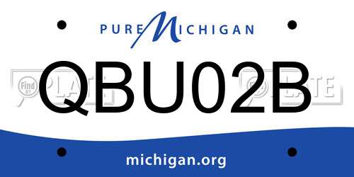 QBU02B Michigan License Plate
