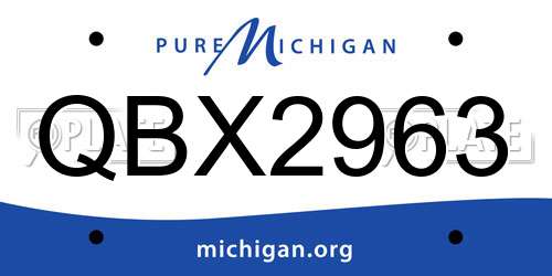 QBX2963 Michigan License Plate