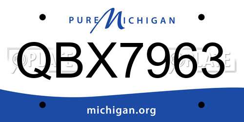QBX7963 Michigan License Plate