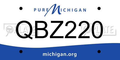 QBZ220 Michigan License Plate