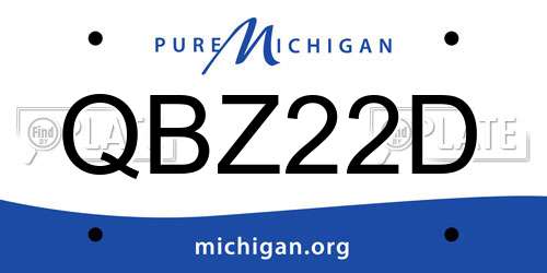 QBZ22D Michigan License Plate