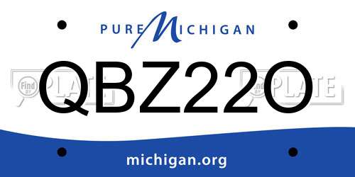 QBZ22O Michigan License Plate