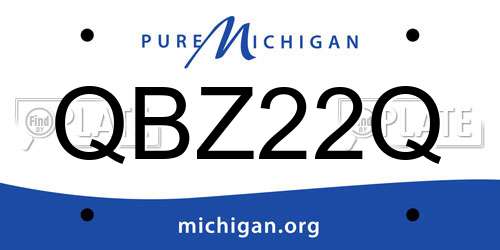 QBZ22Q Michigan License Plate