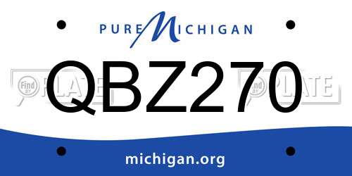 QBZ270 Michigan License Plate