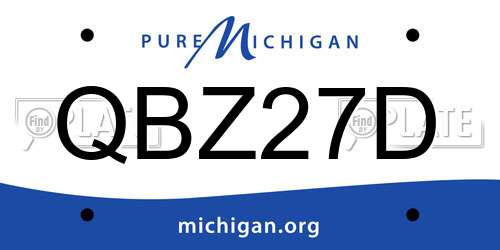 QBZ27D Michigan License Plate