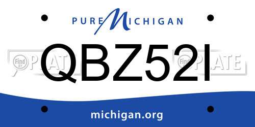QBZ52I Michigan License Plate