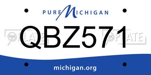 QBZ571 Michigan License Plate