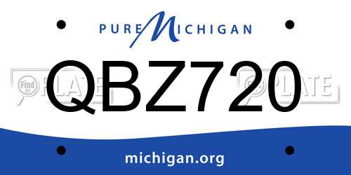 QBZ720 Michigan License Plate