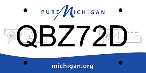 QBZ72D Michigan License Plate