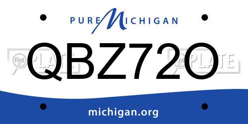 QBZ72O Michigan License Plate