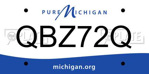 QBZ72Q Michigan License Plate