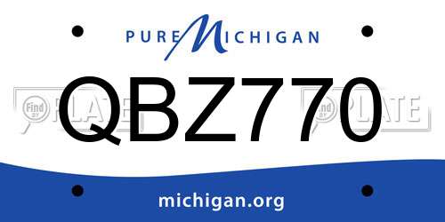 QBZ770 Michigan License Plate