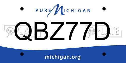 QBZ77D Michigan License Plate