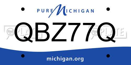 QBZ77Q Michigan License Plate