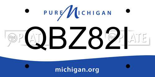 QBZ82I Michigan License Plate
