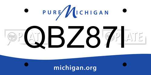 QBZ87I Michigan License Plate