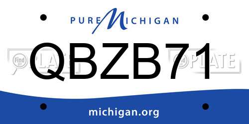 QBZB71 Michigan License Plate
