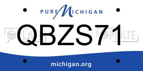 QBZS71 Michigan License Plate