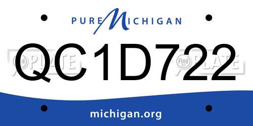 QC1D722 Michigan License Plate
