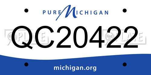 QC20422 Michigan License Plate
